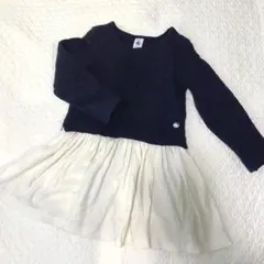 プチバトー　キッズ　ワンピース　ドッキングワンピース　キルティング　ラメスカート