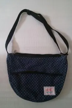 軽量ショルダーバッグ ボディバッグ 斜め掛け ネイビー 旅行 ドット柄