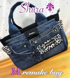 おしず様専用デニムリメイクバッグ（M）No.974☆ハンドバッグ　ショルダー紐