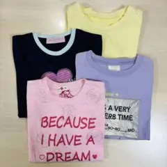 子ども 女の子 半袖 Tシャツ トップス 4枚セット まとめ売り 130cm