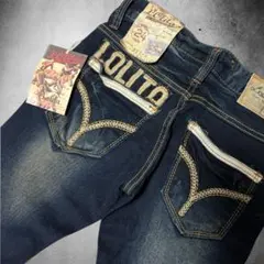 新品タグ付きLOLITA JEANS デニム　y2k ヒゲ　平成ギャル　ハチノス
