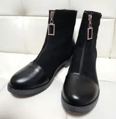新品★ブーツ　ショートブーツ　スエード　合皮　ジッパーブーツ