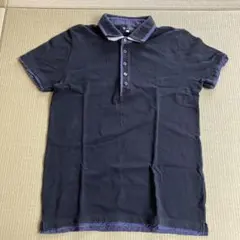 TK☆ネイビー ポロシャツ ドットステッチ襟　Ｌ