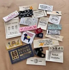 布タグ　ラベル　挟みタグ　ミックス　ピスネーム　25枚セット　ハンドメイド