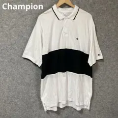 Champion ポロシャツ ホワイト/ブラック