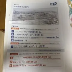 日本スキー場開発　株主優待券　2025年