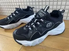 【スケッチャーズ】美品　D'Litesスニーカー（23）厚底　ブラック