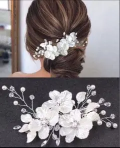 花フォーマル ヘアアクセサリー 結婚式 洋装 パール 髪飾り ヘッドドレス和装2