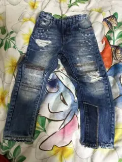 ZARAかっこいいダメージデニムパンツ 110cm