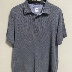 TAKEO KIKUCHI ポロシャツ Lサイズ チェック柄 涼しい素材ネイビー
