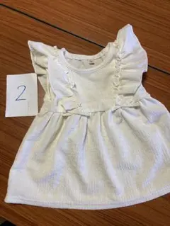 ②ホワイトフリルワンピース 90サイズ