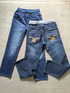 MPSダークブルーデニム140cmとデニムパンツ130cm　2点セット　迷彩