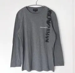 エンポリオアルマーニ グレー ロゴ長袖TシャツM/カットソー メンズ