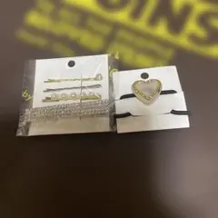 ☆新品☆3coinsヘアピン4点(550円)＆ハート型ヘアゴム(330円)☆