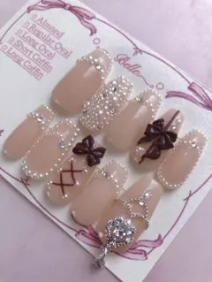 ネイルチップ フレンチガーリー ちゅるん ワンホン 韓国 量産型 スナ系 上品