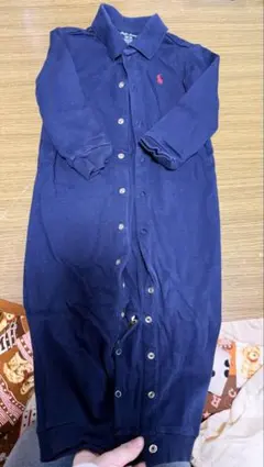 Ralph Lauren ネイビー ボタン付きロンパース 12M