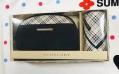 未使用BURBERRYバーバリー ノバチェックハンカチ ポーチ ギフトボックス