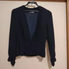 SOIR ブラック ノーカラージャケット春夏用のサムネイル