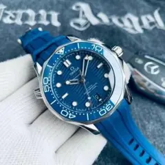 OMEGA ブルー ラバーベルト 時計