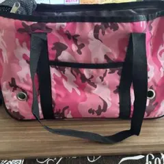 犬猫用ピンク迷彩キャリーバッグ