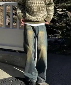 yolo ヴィンテージストレートウォッシュデニム　Sサイズ