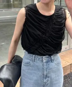 新品 タグ類なし シャーリングタンク ブラック ⚠︎シャーリングタンクのみ