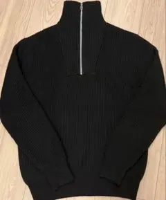 ZARA ハーフジップ リブニット ブラックのサムネイル