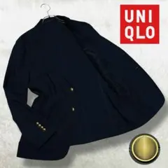 極美品 ユニクロ テーラードジャケット 24年製 感動ブレザー 金ボタン 紺