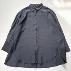 ZARA ザラ オーバーサイズ ロングシャツ グレー Mのサムネイル