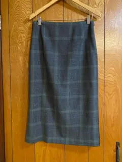 UNTITLED アンタイトル 両脇スリット チェック柄 ロングタイトスカート