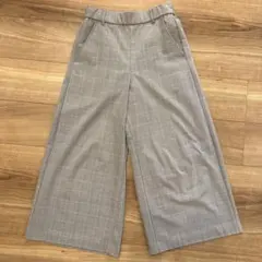 グレンチェック ワイドパンツ グレー Sサイズ