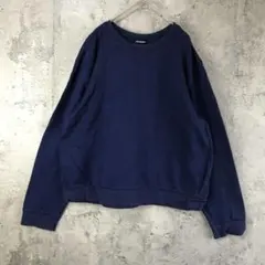 B123古着　トレーナー　スウェット　紺　無地　90s Y2K