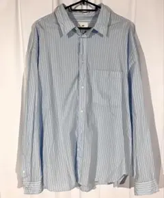 H&M 水色ストライプシャツ　春夏XLサイズ