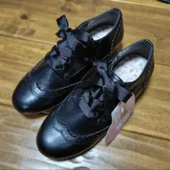 青木美沙子 しまむら レースアップ パンプス ブラック Lサイズのサムネイル