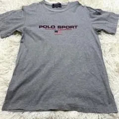 美品 90sポロスポーツ　ロゴTシャツ　グレー メンズM相当　ラルフローレン