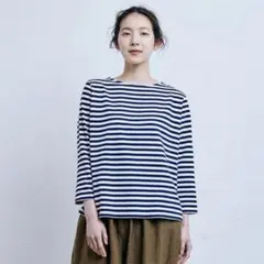 中川政七商店 バスクシャツ エルボーパッチ 日本の布 白 オフホワイト