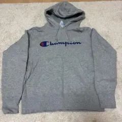 Champion グレー フード付きパーカー SMALL