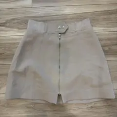 スナイデルふうベージュ タイトスカート ジッパー前開き