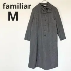 稀有【Familiar】復古連衣裙 絲綢混紡 格紋 蝴蝶結 長款 優雅