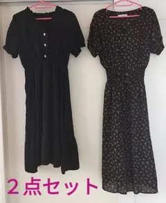 半袖ワンピース 2点セット　ブラック系のサムネイル