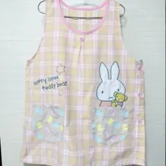 値下げしました！ミッフィー エプロン チェック柄 保育士 幼稚園 介護士