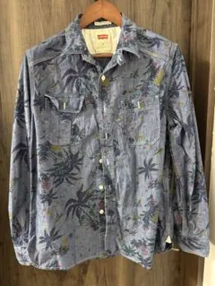 Levi's リーバイス 総柄 デニムシャツ 長袖 M