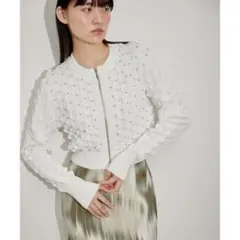 【新品】ADAM ET ROPÉ FEMME パターンニットメタルカーディガン