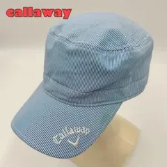 【Callaway】ゴルフキャップ ストライプ柄 ロゴ刺繍入 軽量ワークキャップ