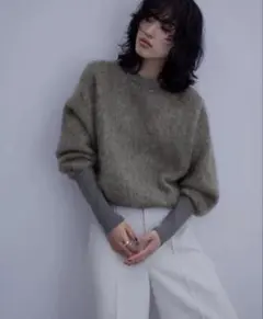 adametrope モヘヤプルオーバー　グレー　ニット　アダムエロペ