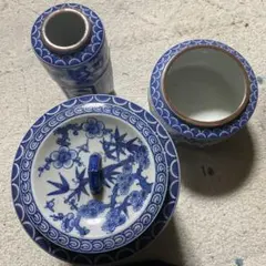 京焼 平安昭阿弥 染付祥瑞 茶巾筒杓立 建水 水指 3点セット - メルカリ