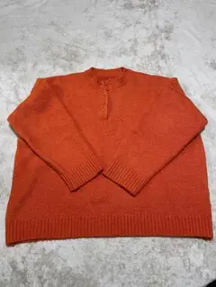 nugu オレンジニット　オーバーニット