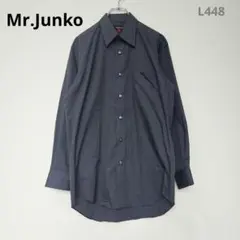 メンズシャツ　長袖　きれいめカジュアル　オフィス　M～L相当　くすみブラック
