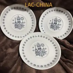 京都 平安蚤の市購入品 昭和中期　山五陶業　LAC-CHINA ソーサー３枚