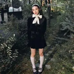 BUBBLES ベルベットサイドプリーツスカパン　ジャケットセットアップ